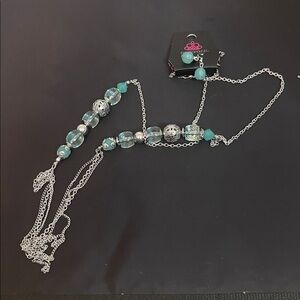 Paparazzi Silver and Teal Beaded Necklace
